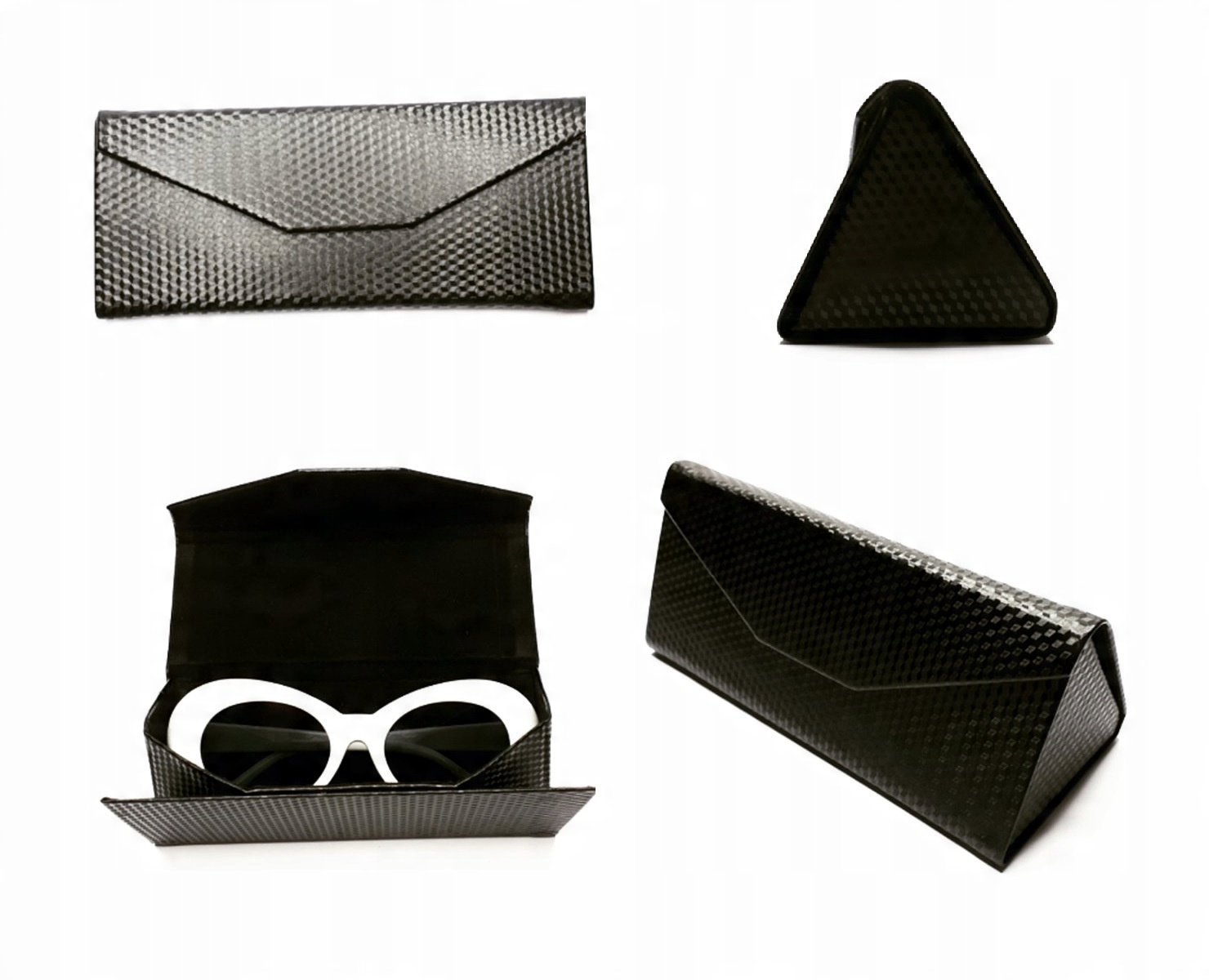 

Pokrowiec Etui na okulary elegancki czarny +gratis