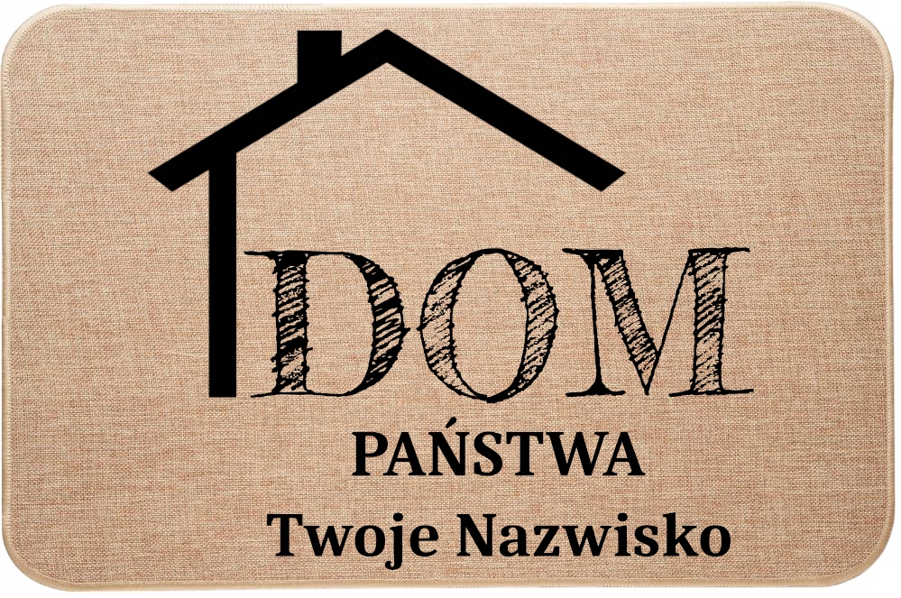 Lněná Stěračka pod dveře Personalizovaný Dům Vaše jméno/Jména