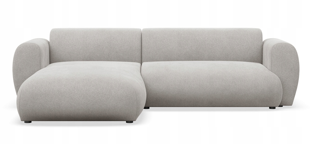 Rohová Sedací Souprava s funkcí spaní Emia L-tvar levostranná, světle šedá, šenilová