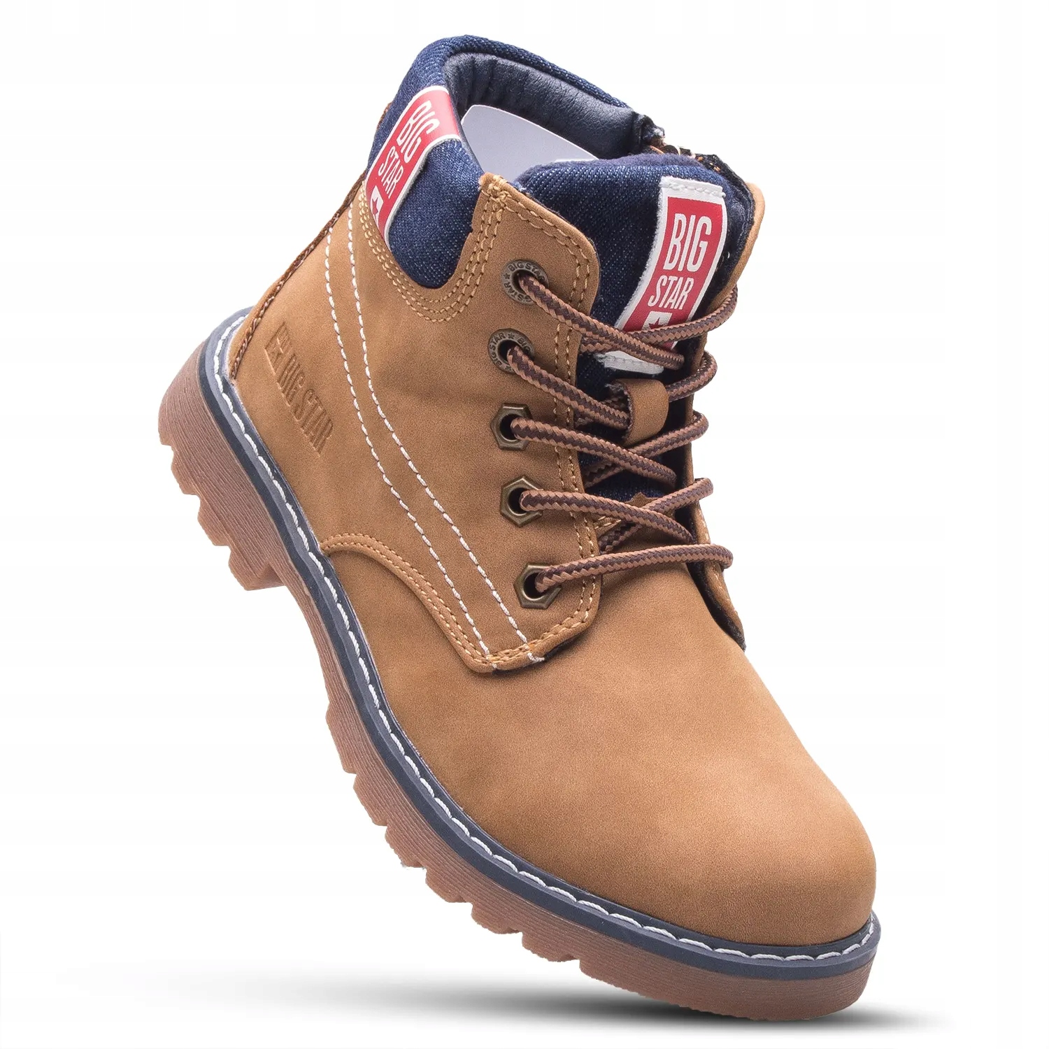 BUTY ZIMOWE DZIECIĘCE BIG STAR WYGODNE TRAPERY SZNUROWANE OBUWIE KK374130