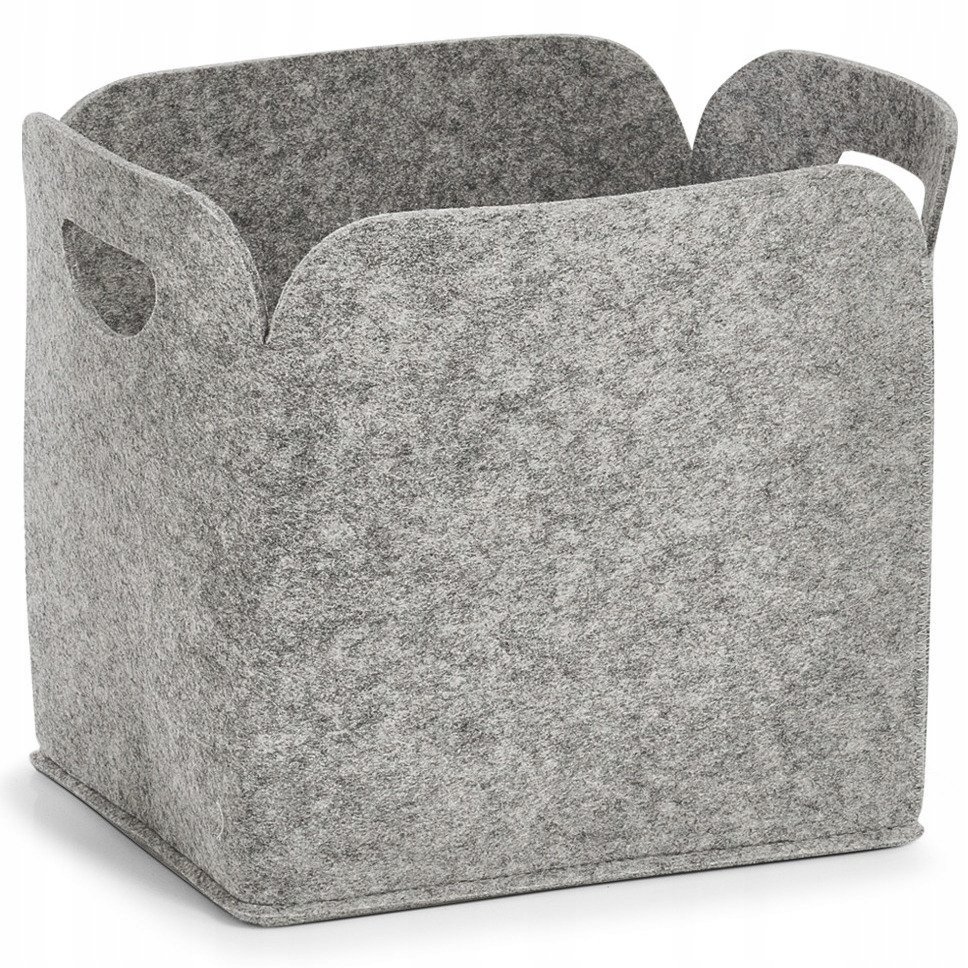 KOSZ SZARY FILC POJEMNIK Z UCHWYTAMI boho 30x24