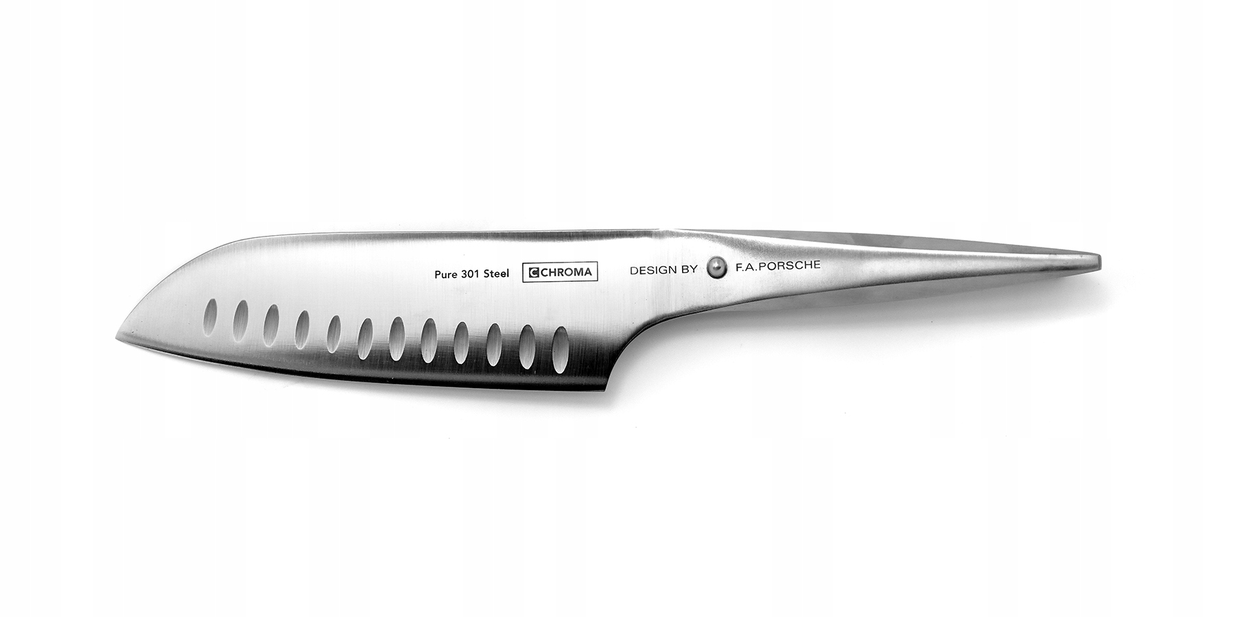 Kuma Son Japoński nóż Santoku szlif kulowy Chroma typ 301