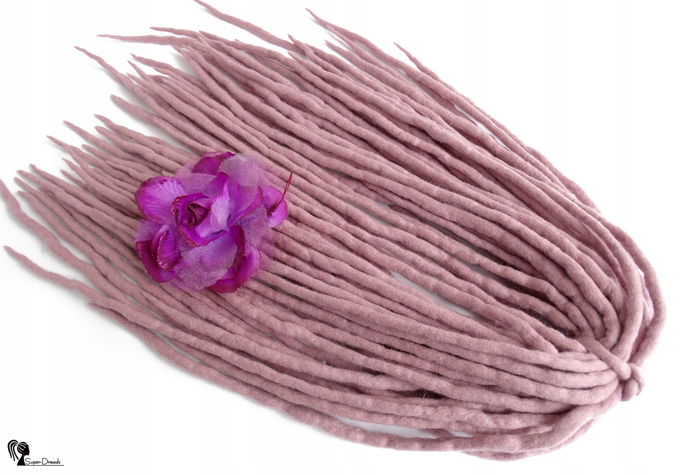 Vlněné pastelky Dredy, starorůžová, Jemný Flirt, 40 kusů