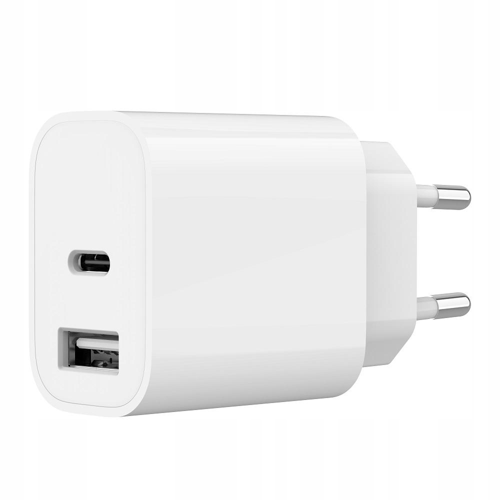Gembird Ładowarka sieciowa TA-UC-2AC12-01 2-port Usb A+c 12W biała