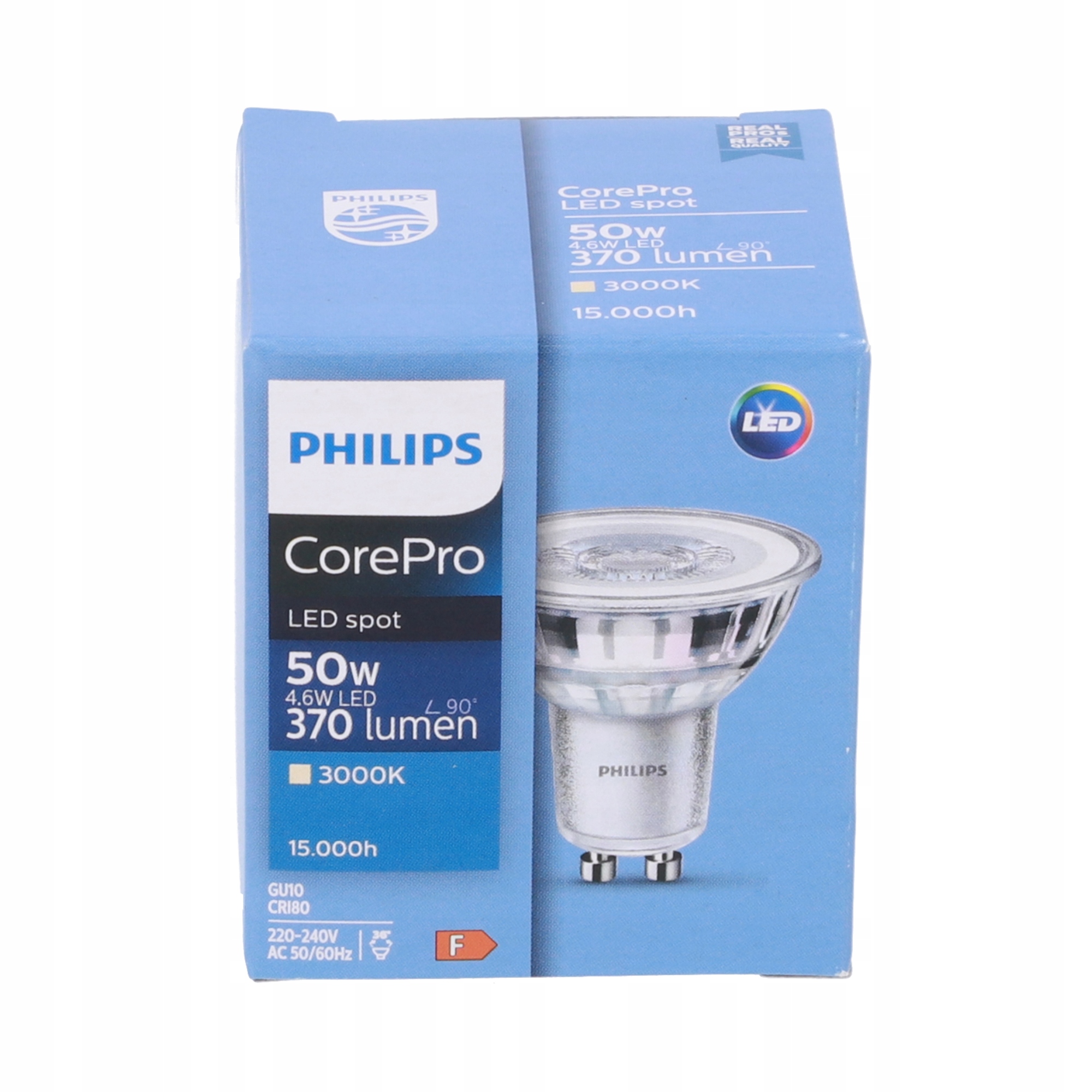 

Żarówka Led 4,6W (50W) 370lm GU10 3000K Ww Philips