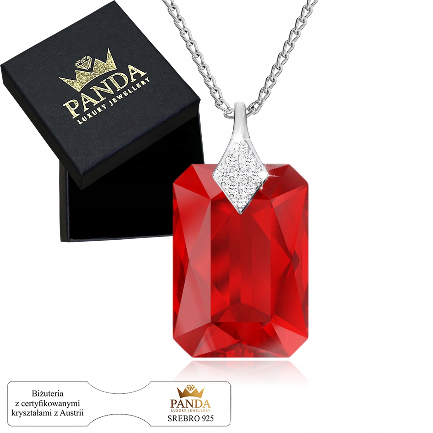 Stříbrný Přívěsek Křišťál Náhrdelník 925 Dárek k Vánocům Narozeniny pro manželku