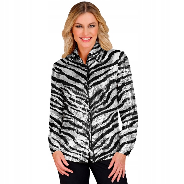 Dámská Flitrová Košile Zebra L/XL