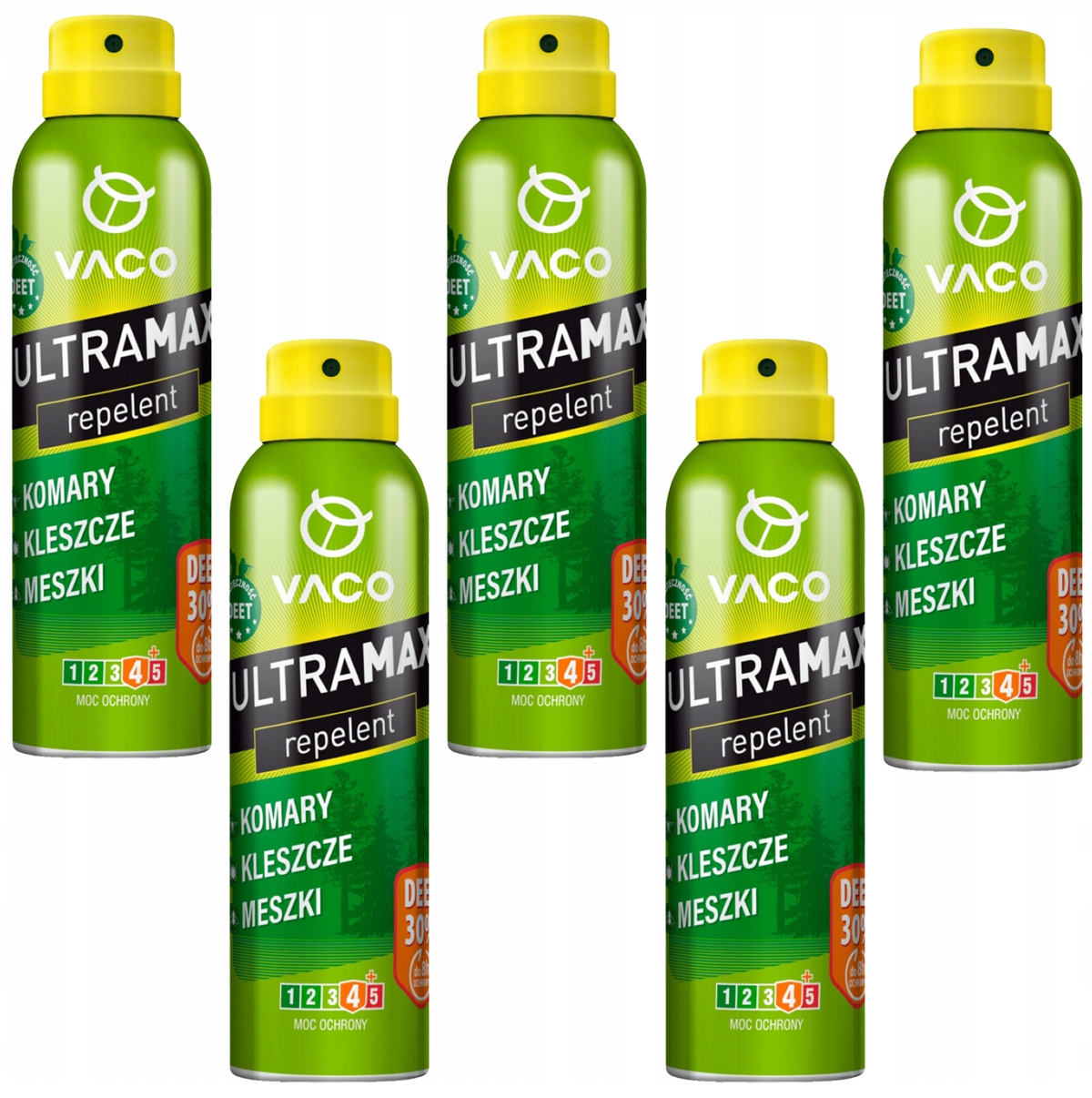 5x Spray na komary kleszcze meszki odstraszacz Ultramax Vaco 170ml Deet 30%