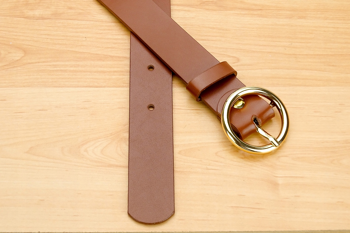 DAMSKI BRĄZOWY PASEK Skóra Naturalna KLAMRA ZŁOTA Kod producenta PASEK DAMSKI SKÓRZANY