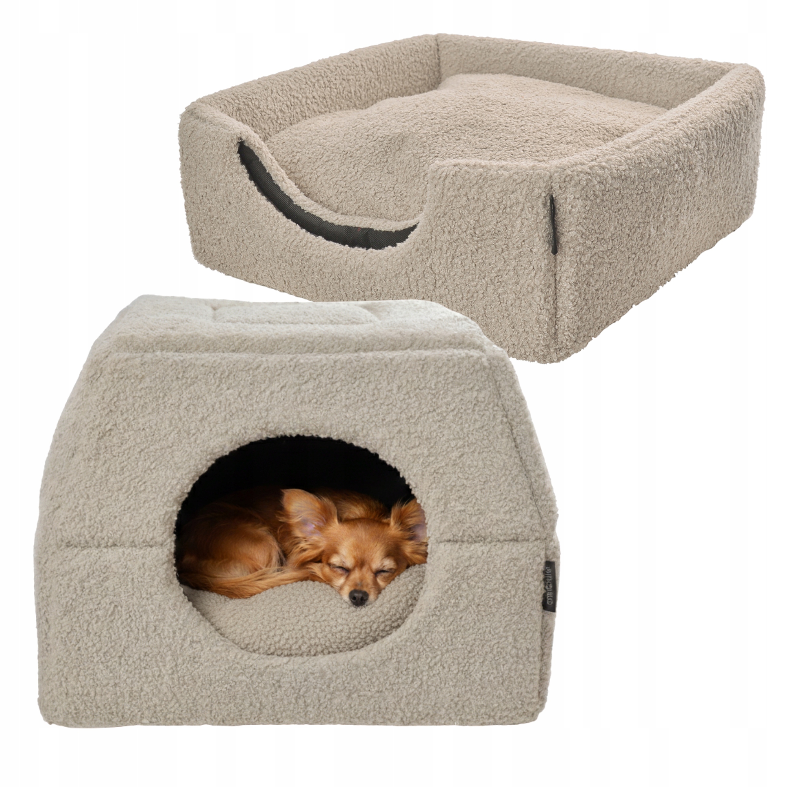 Levně Pelíšek pro psa kočku Budka 2v1 Domeček 48x48 cm M Protiskluzová podložka