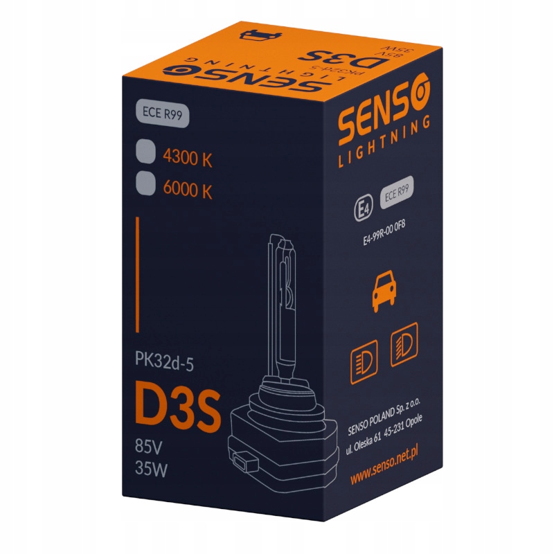 ŻARNIK SENSO D3S 4300K 6000K XENON HOMOLOGACJA E4 BASIC Producent Senso