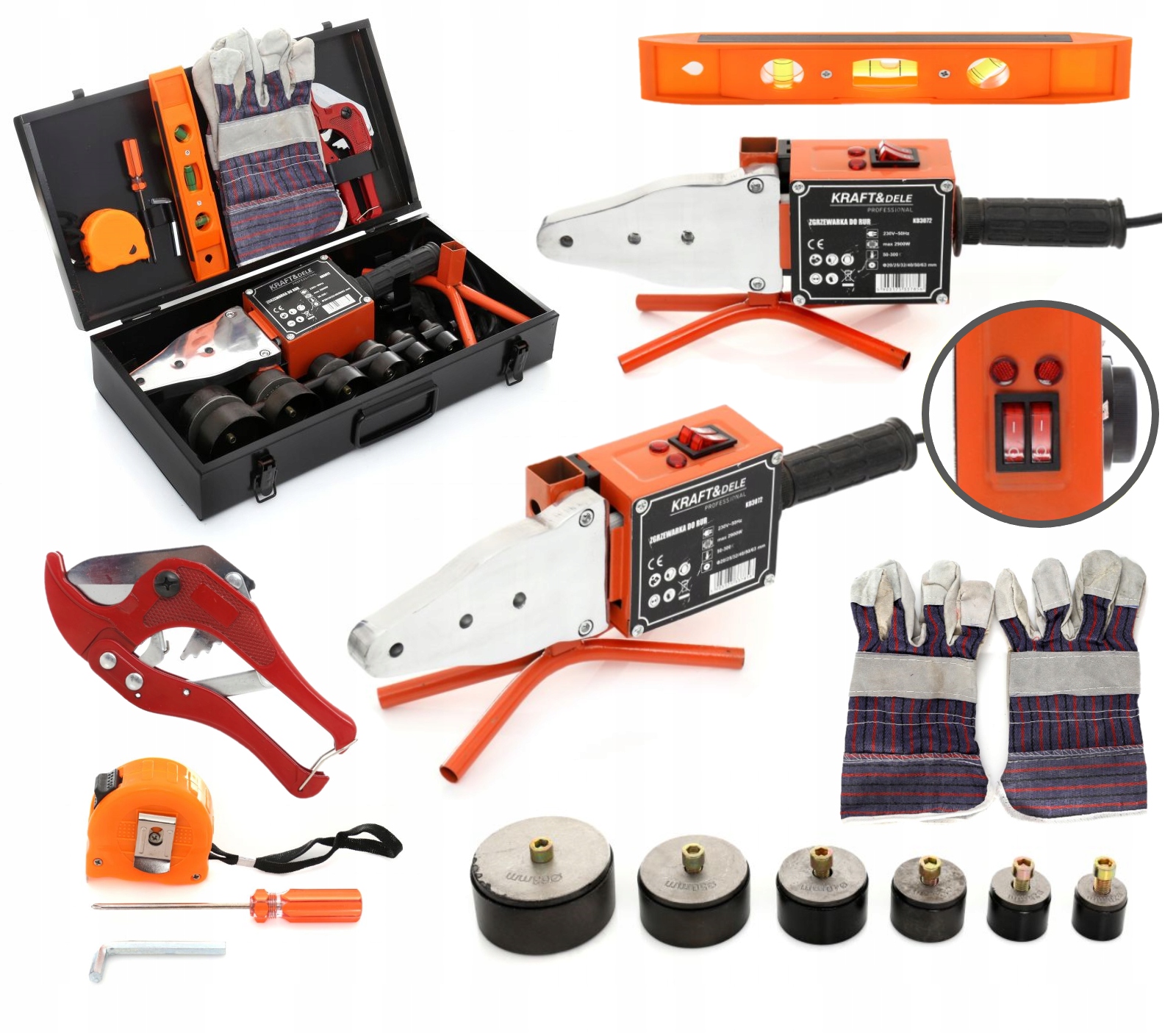 

Zgrzewarka Do Rur 2900W 230V Pvc Pp Matryce zestaw