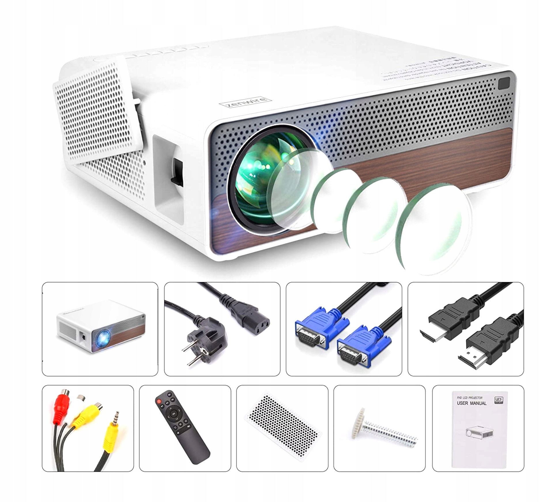 Projektor Rzutnik Full HD 4K 9200lm WiFi Android 9 Model Elektron Q9