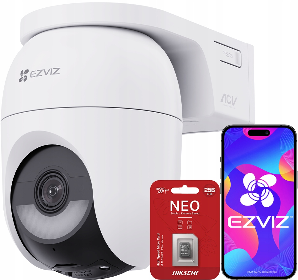 WiFi otočná kamera CB8 Lite 4MPx Externá AoV Ezviz microSD karta 256Gb