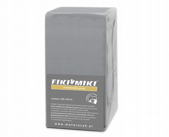 

Fiki Miki Prześcieradło bawełniane 90/40 szare