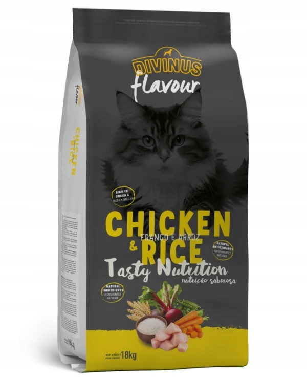 Divinus Flavour pro dospělého kocoura kuře s rýží 18 kg
