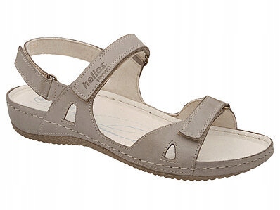 Sandały Helios Komfort 205 r.38 Beżowe na Rzepy Haluksy Tęgość Komfortowa