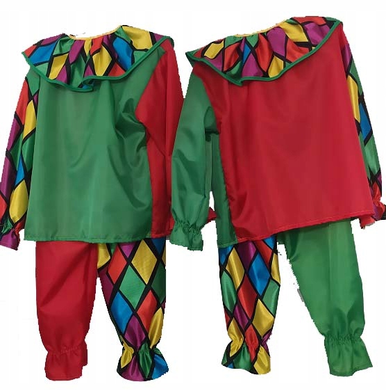 @ strój KLAUN PAJAC CLOWN arlekin 122-128 pierrot Płeć Uniseks
