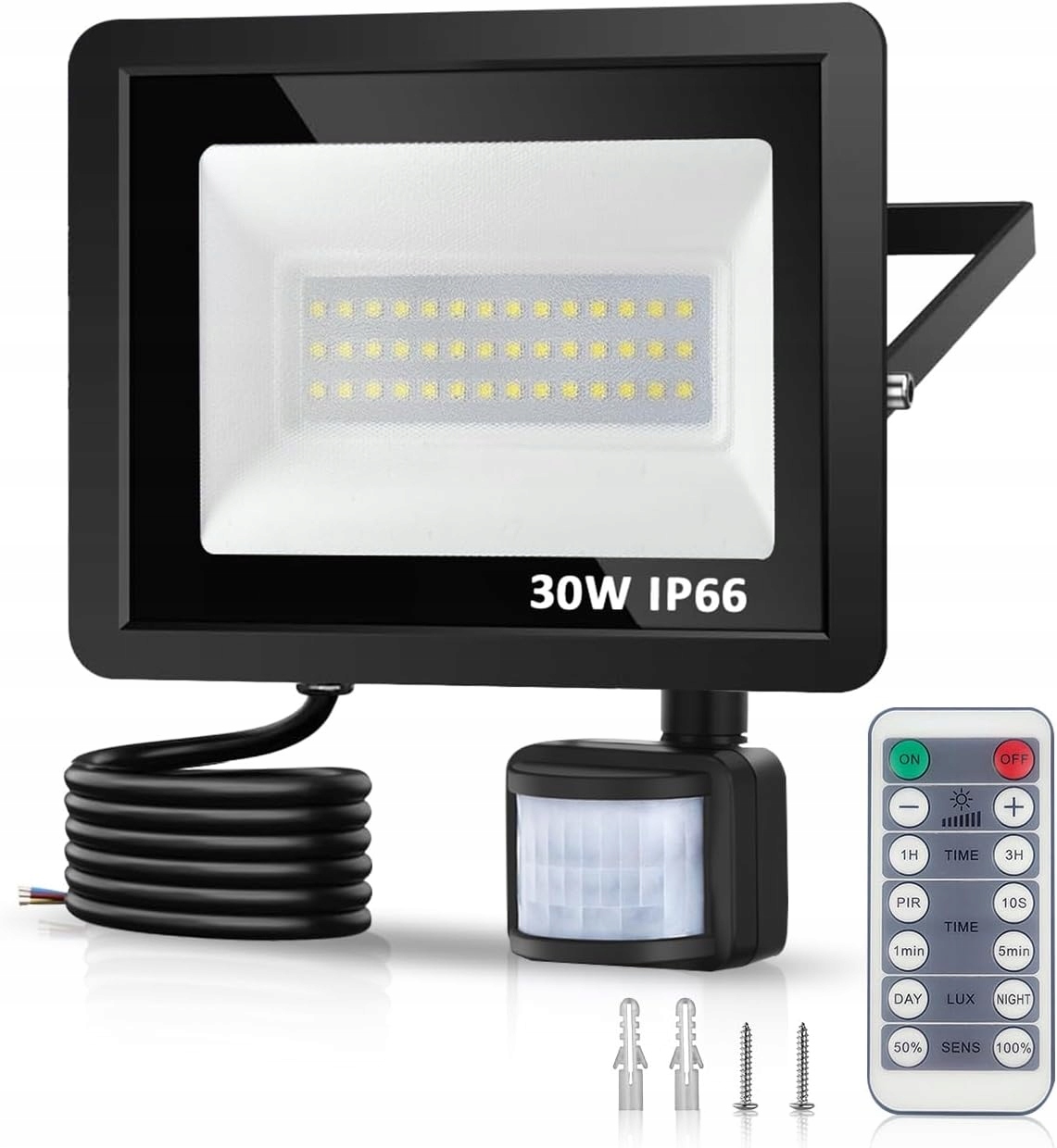 Venkovní osvětlení Kalahol 30W s pohybovým senzorem a dálkovým ovládáním 3000 lm