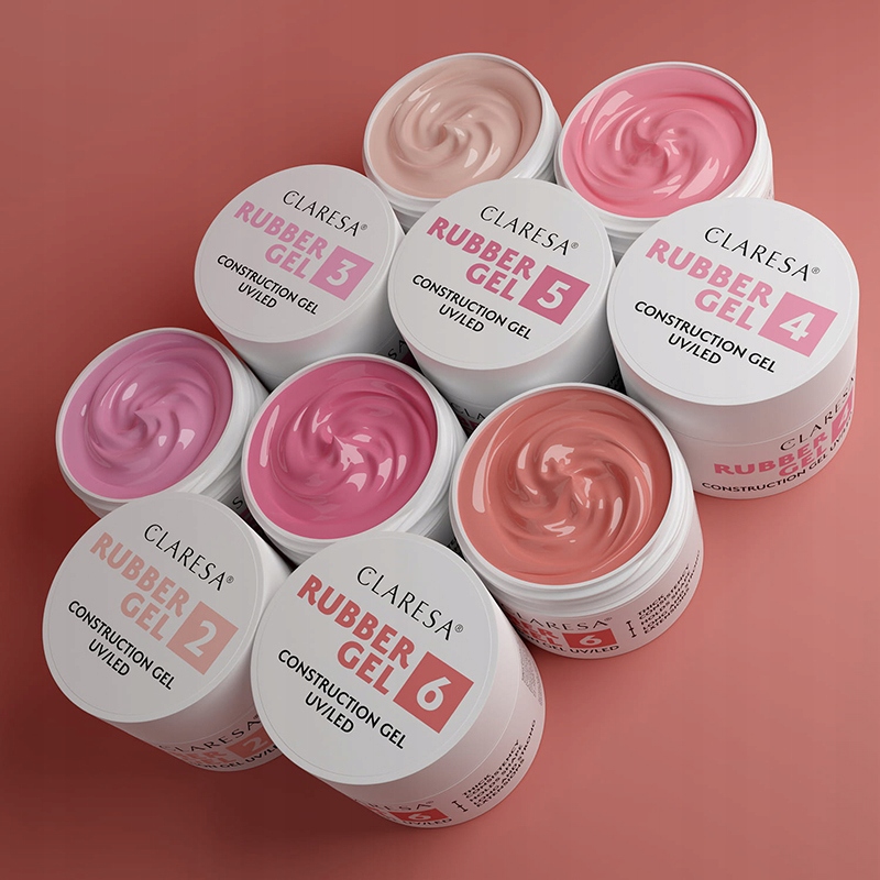 Claresa RUBBER GEL żel do PRZEDŁUŻANIA paznokci 45g kolor 06 Rodzaj podkładowy, budujący