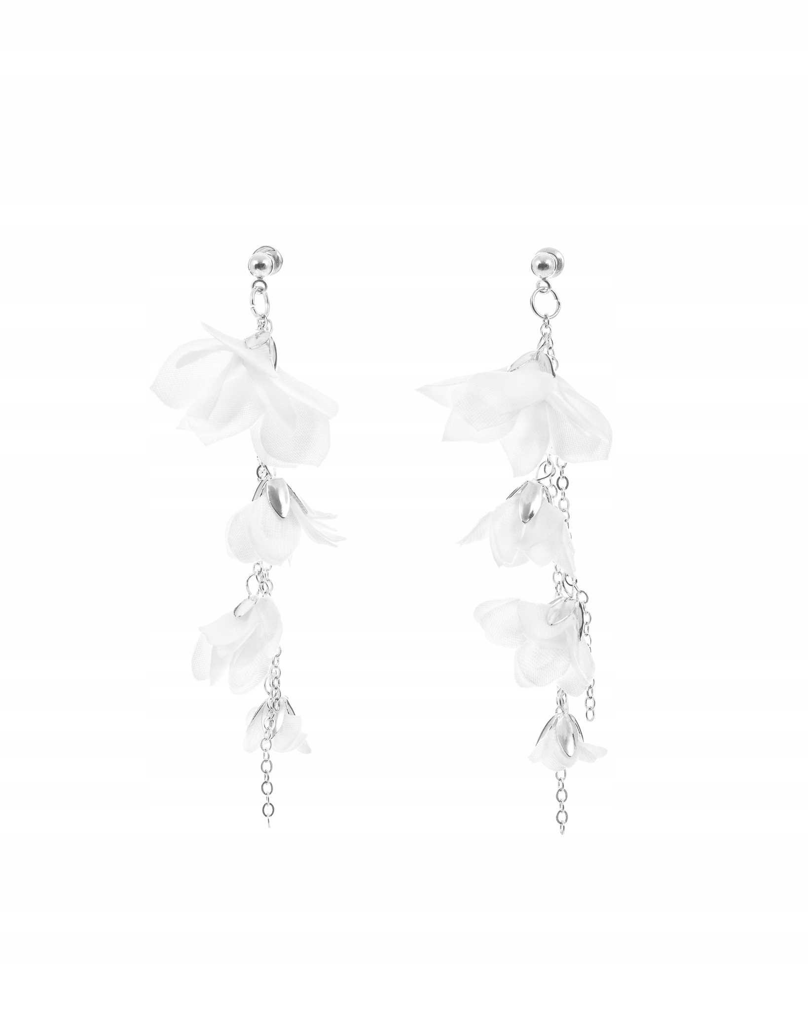 Kolczyki ślubne kwiaty AMARYLIS kolor srebrny