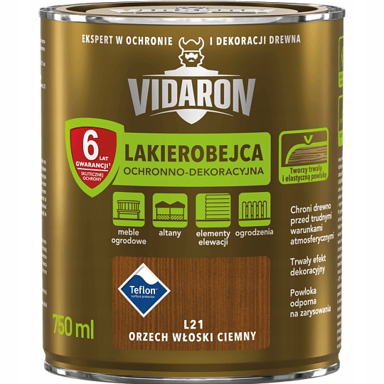 VIDARON LAKIEROBEJCA DEKORACYJ ORZECH WŁOSKI CIEMNY 0,75L
