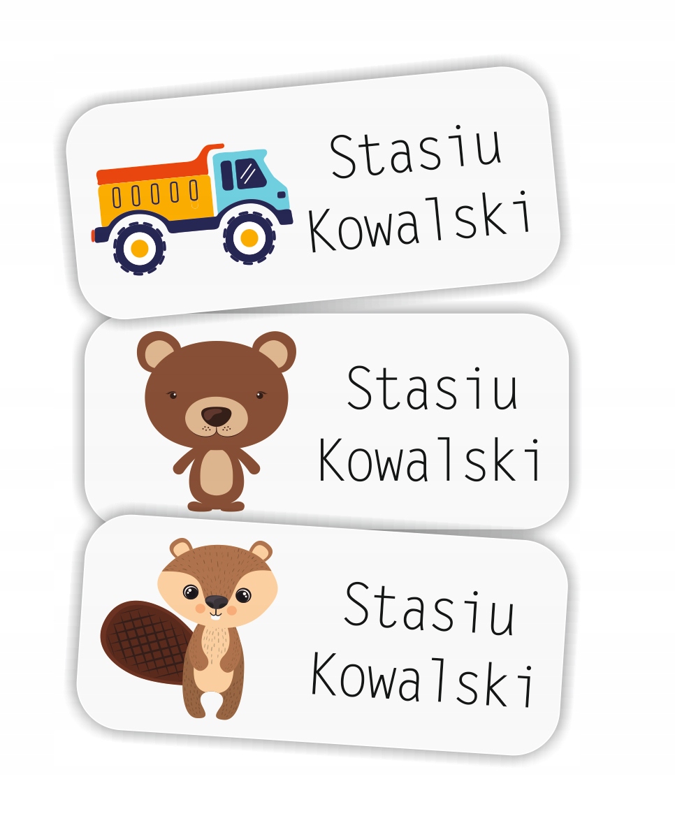 

Metki z imieniem Naklejki Imienne Imienniki 9x7cm