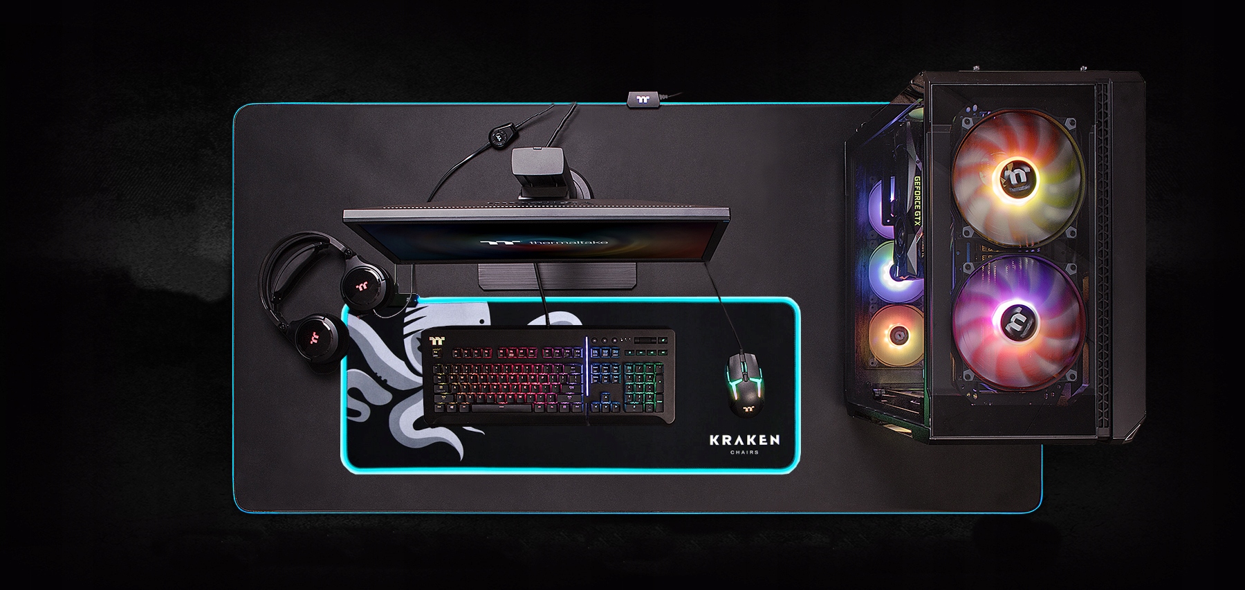 PODŚWIETLANA PODKŁADKA POD MYSZ GAMINGOWA LED DUŻA Marka inna