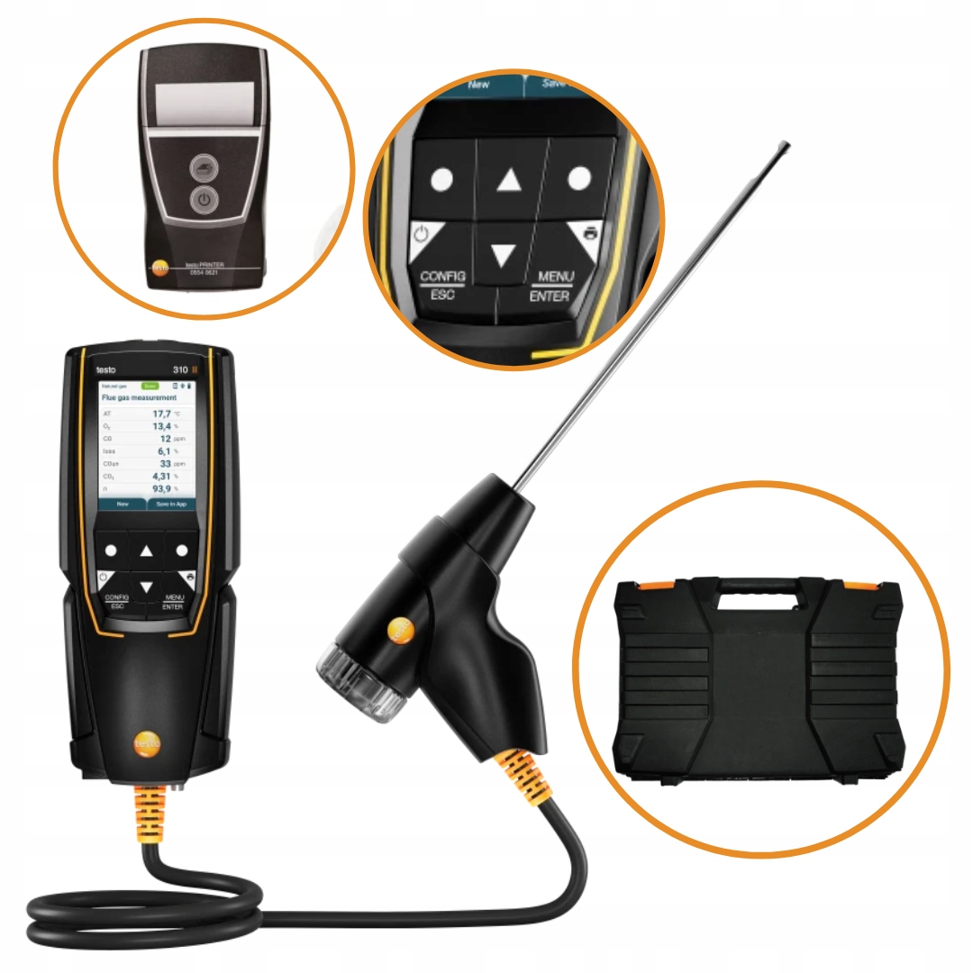 Analyzátor výfukových plynov Testo 310 II s tlačiarňou