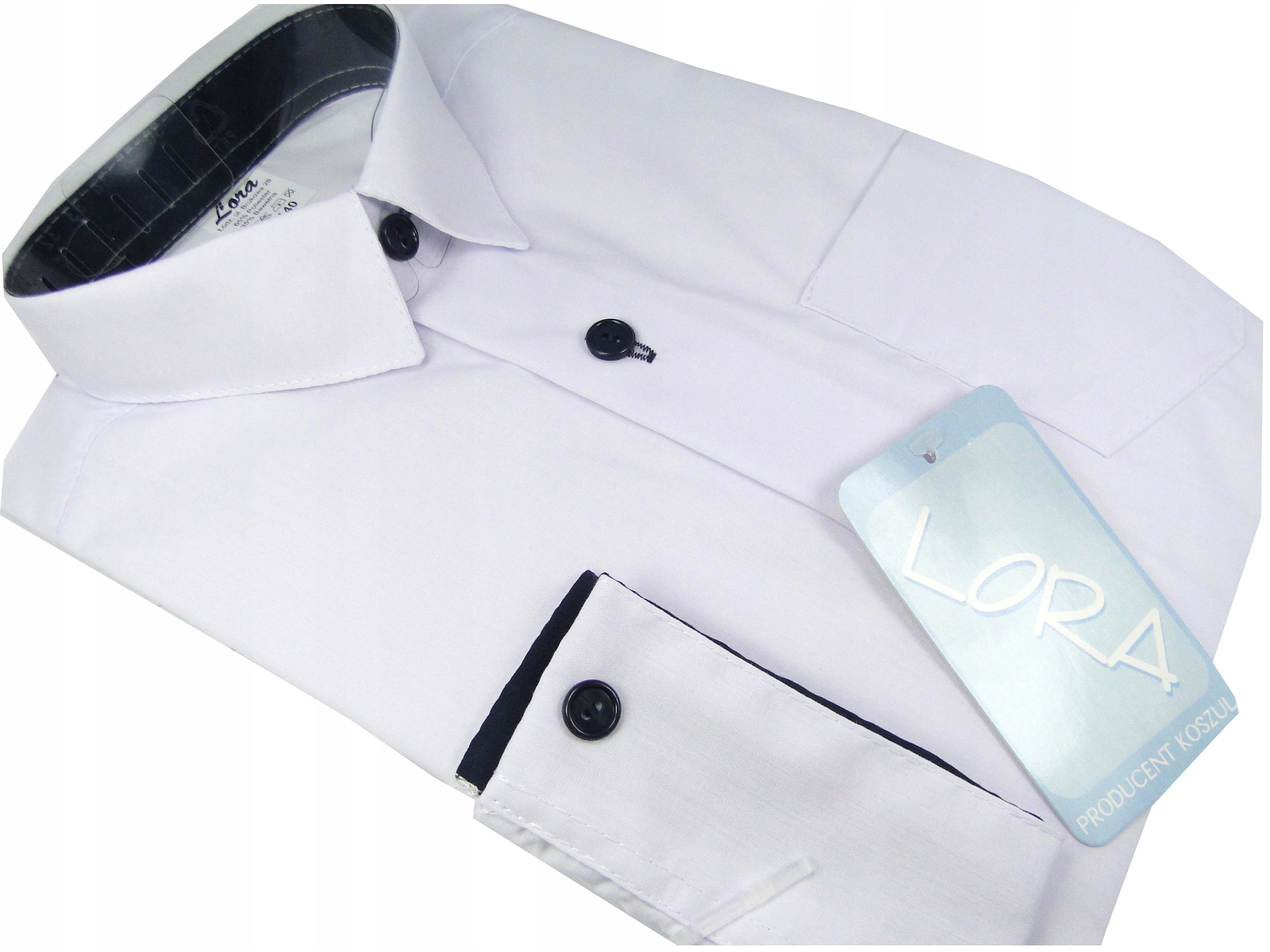 Koszula chłopięca wizytowa biała długi rękaw 110