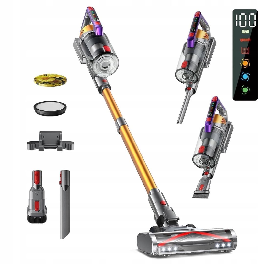 Odkurzacz bezprzewodowy pionowy stojak Kissof 550W 45kPa 70 min pracy