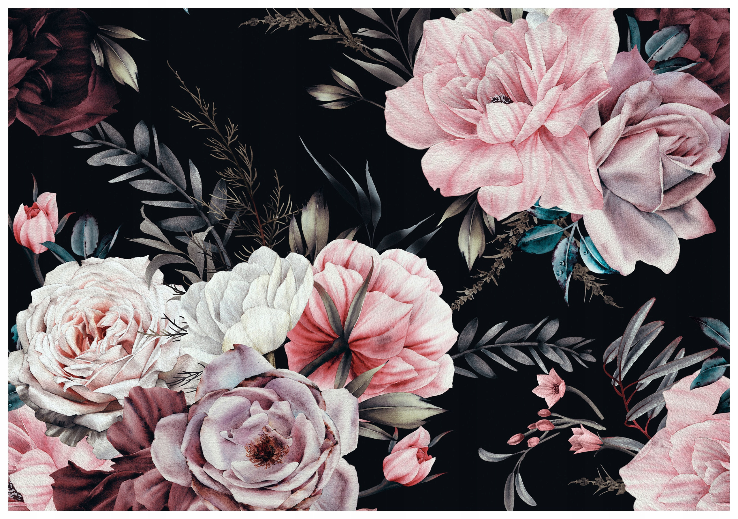 Fototapeta Květinový ráj Růže Pivoňky Kamelie Květiny 368x254 lepidlo