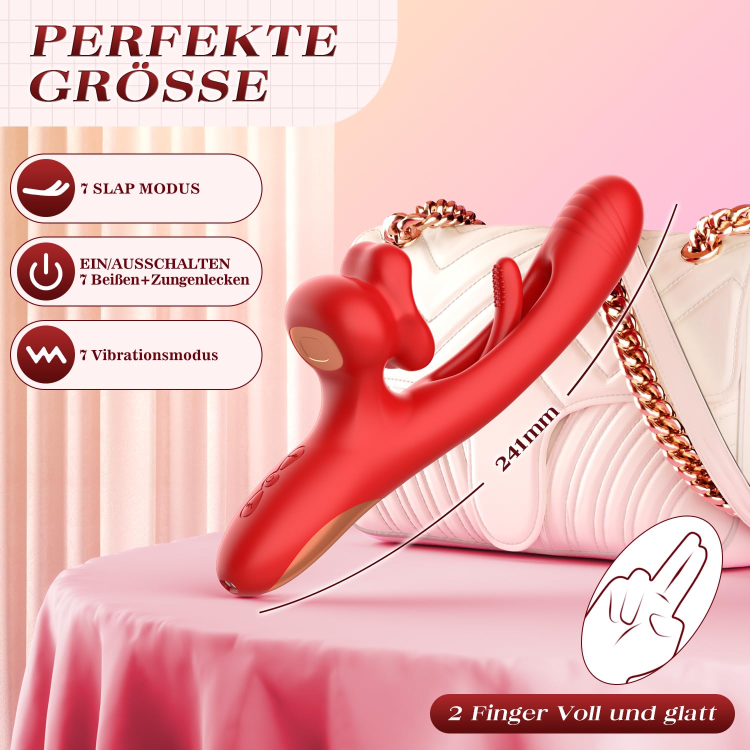 DILDO VIBRATOR Dla Kobiet Z 7 Trybami Wibracji I Stymulatorem Klitorisu — miniatura 6