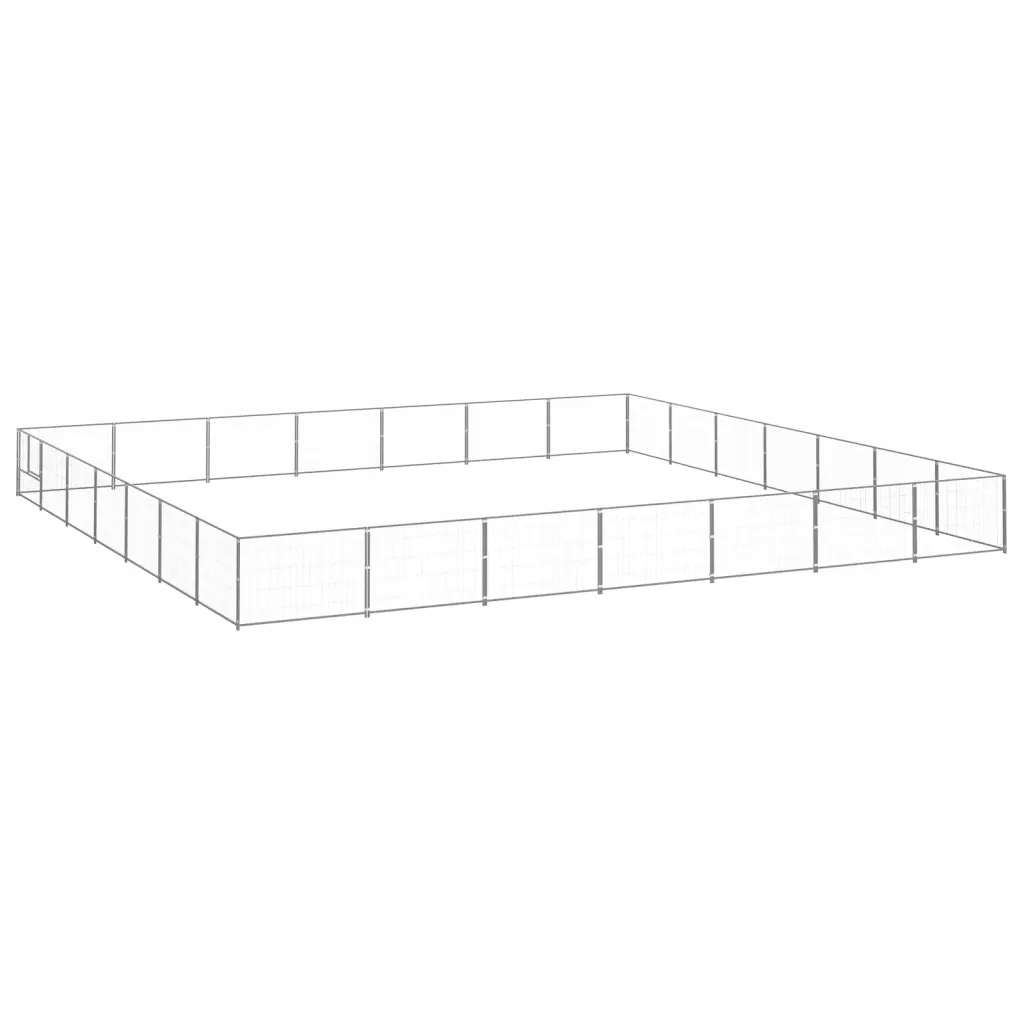 Levně Kotec pro psa, stříbrná, 49 m², ocelová