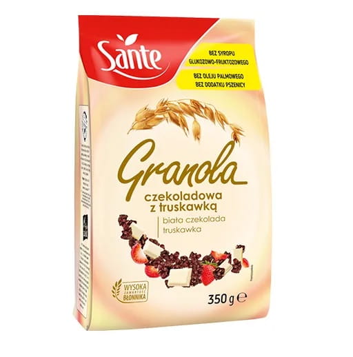 Levně Sante Granola s bílou čokoládou a jahodami 350 g Sante