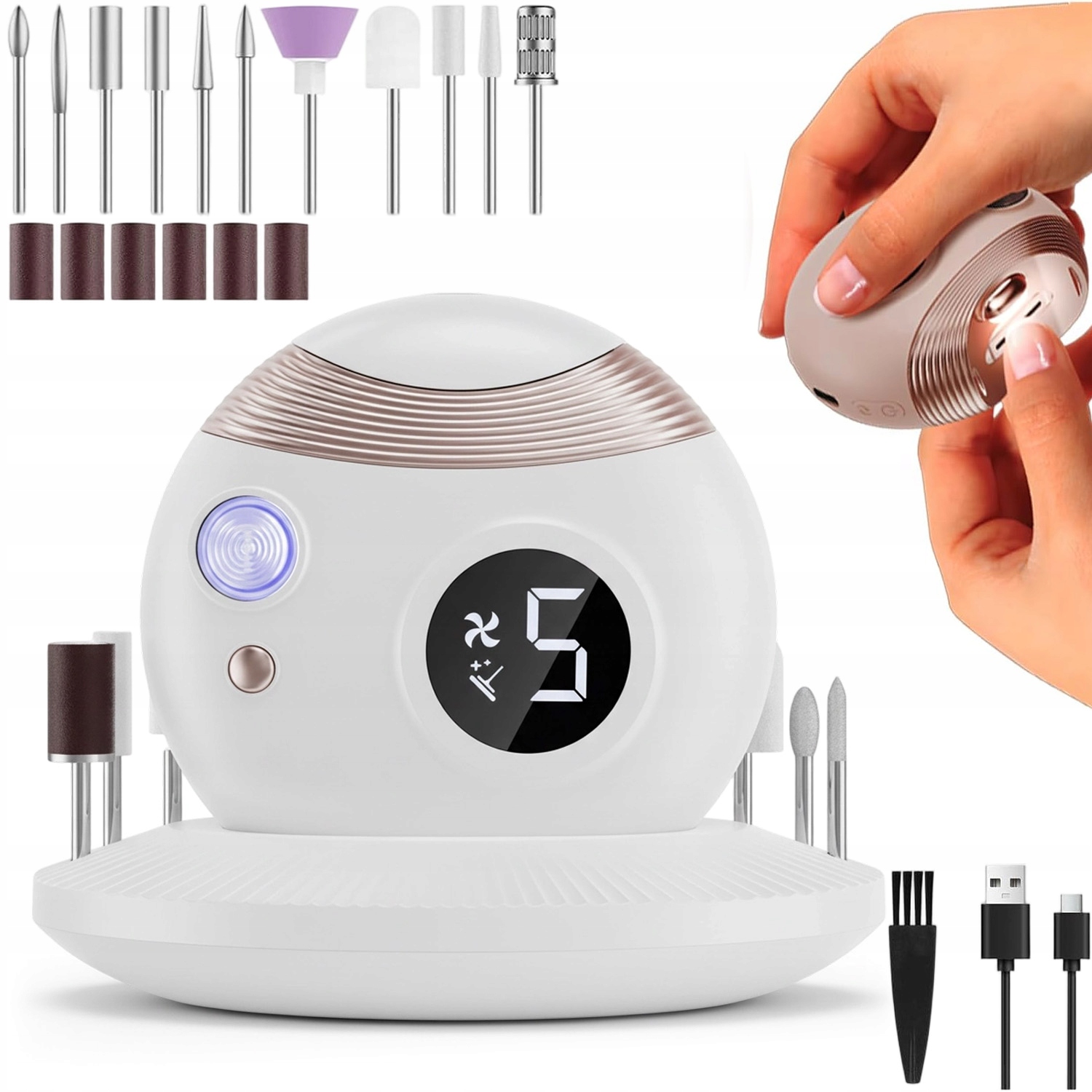 Elektrická Led Kleštička Na Nehty S Usb Nabíjením A Odpovídajícím Akcesoria