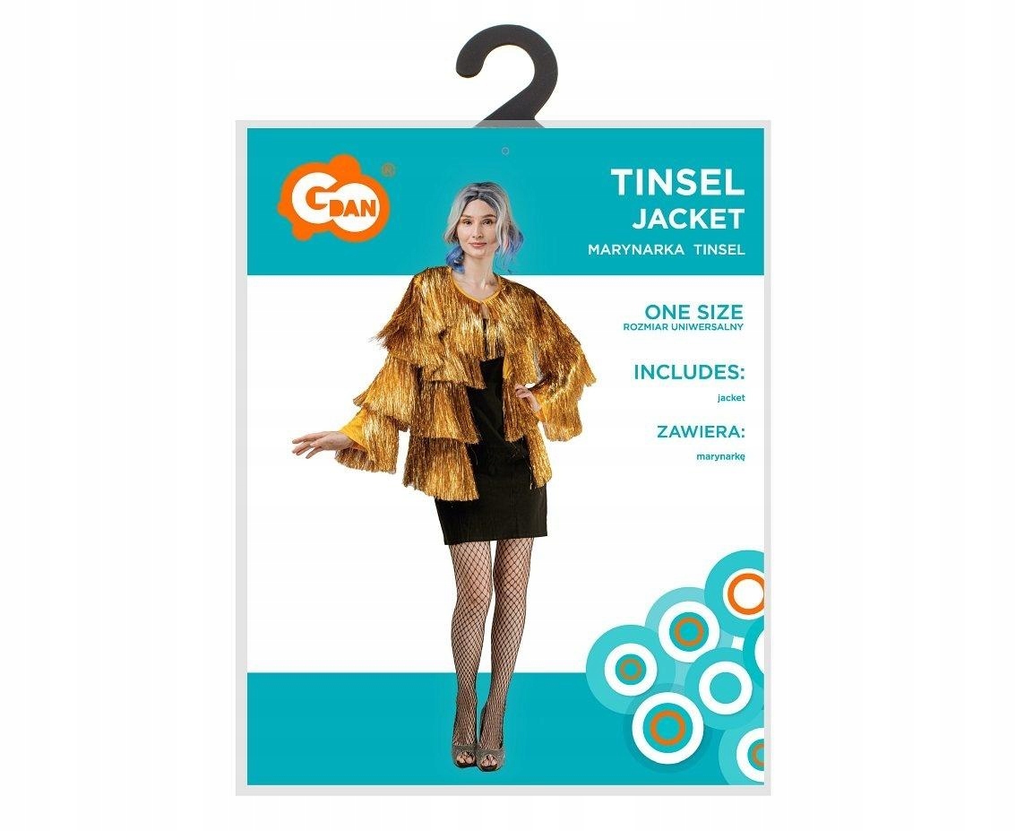 Sako pro dospělé Tinsel zlaté vel uniw