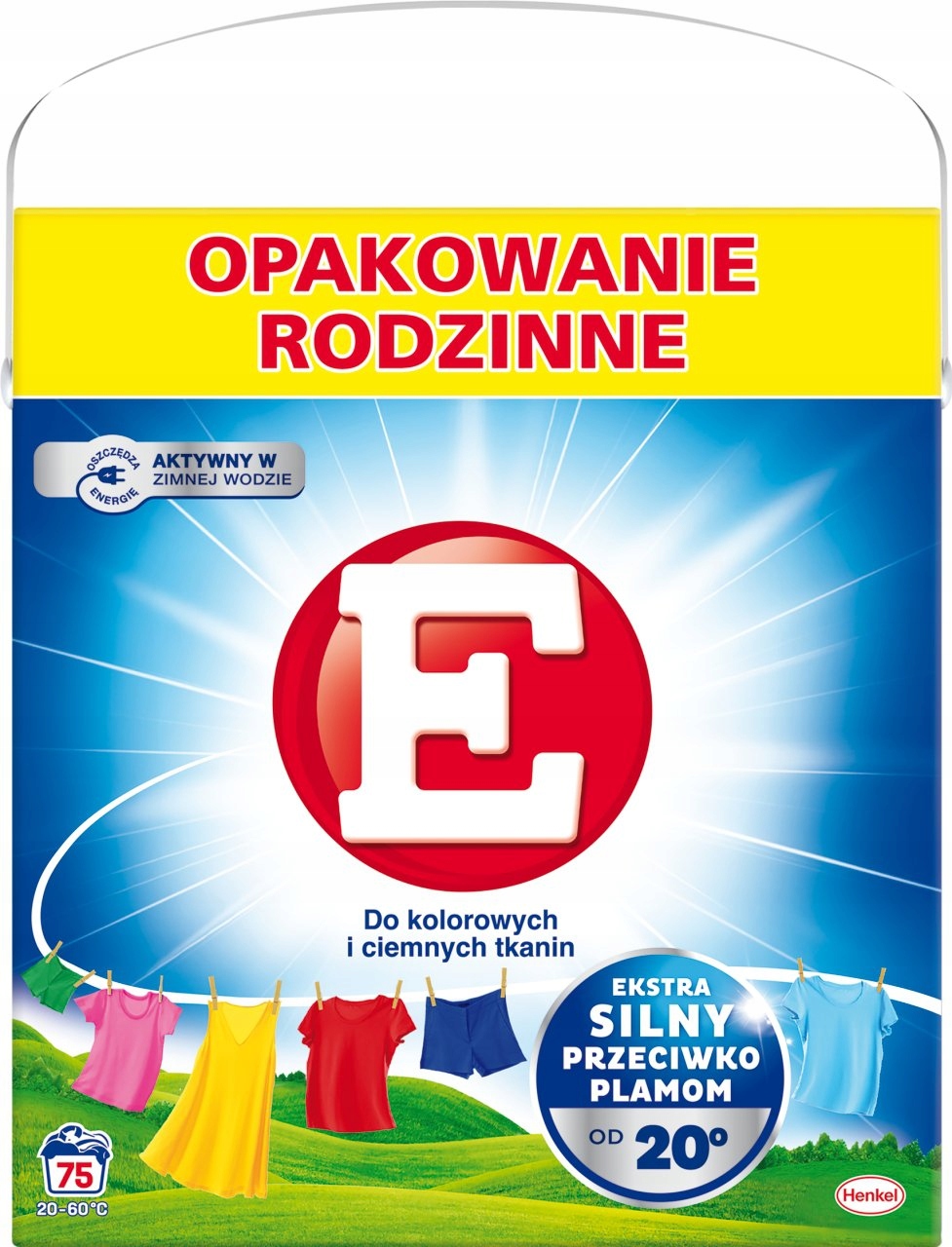 Levně E prací prášek Barevné A Tmavé Oblečení Silný Proti Skvrnám 75 Praní