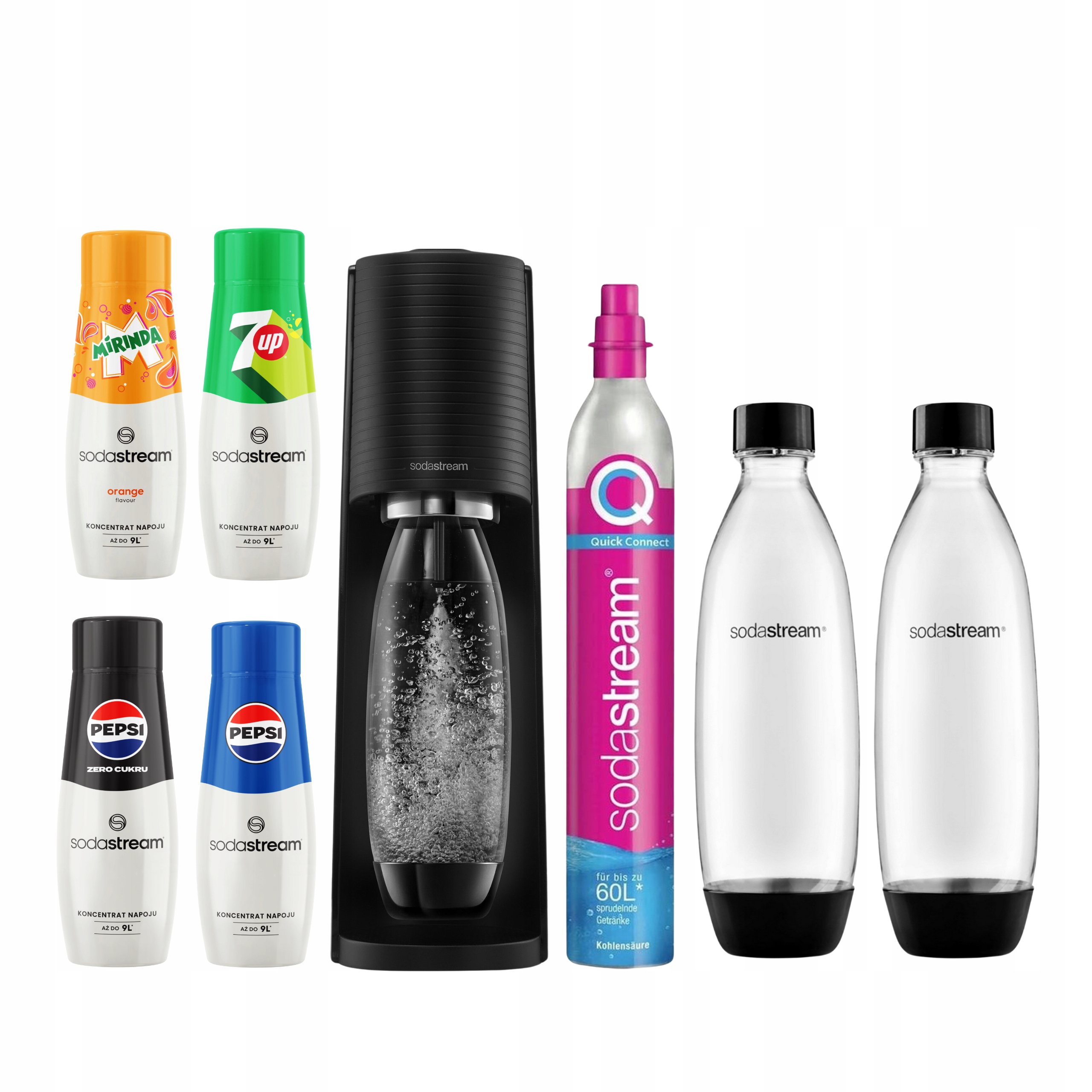 Sodastream Terra saturátor 2 fľaše, CO2, Pepsi, Mirinda, Pepsi Max, 7UP