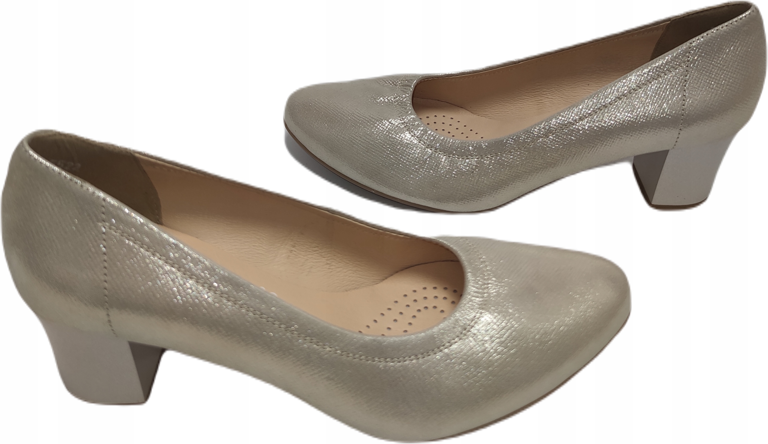 Lodičky kůže Bioeco Arka 5522 béžová zlatá 41