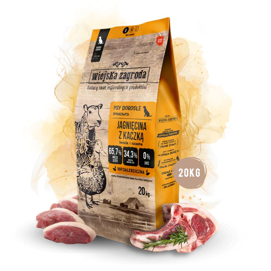 Wiejska Zagroda Karma sucha dla psa Jagnięcina Kaczka Małe rasy S 20kg