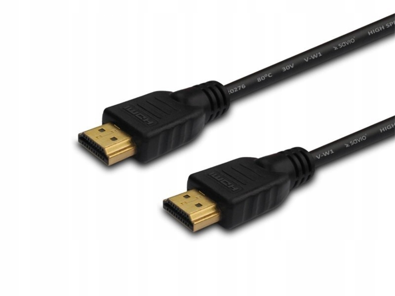 SAVIO Kabel HDMI (M) 2m, czarny, złote końcówki