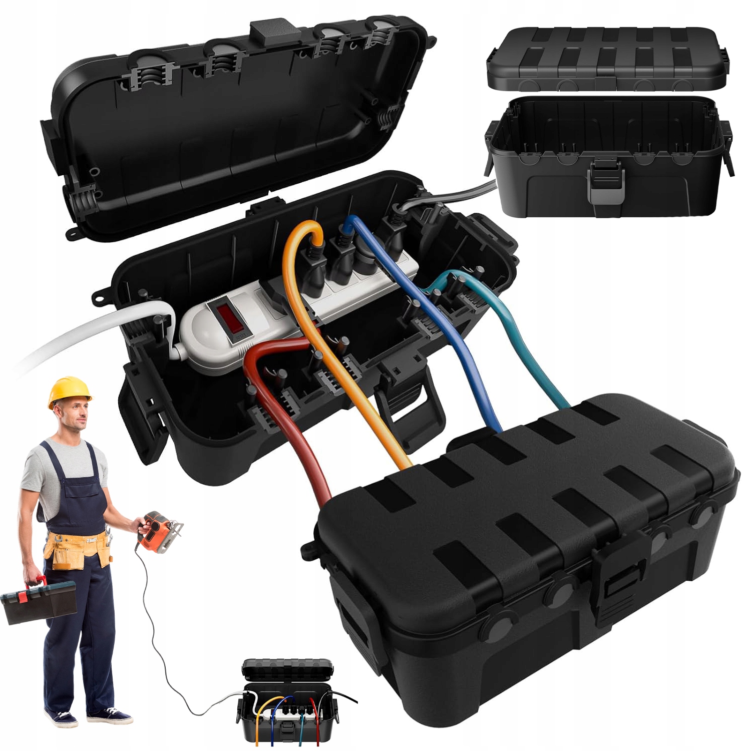 Voděodolná Kabelová Skříňka IP54 Se 6 Vstupy Pro Prodlužovací Kabely Do Zahrady