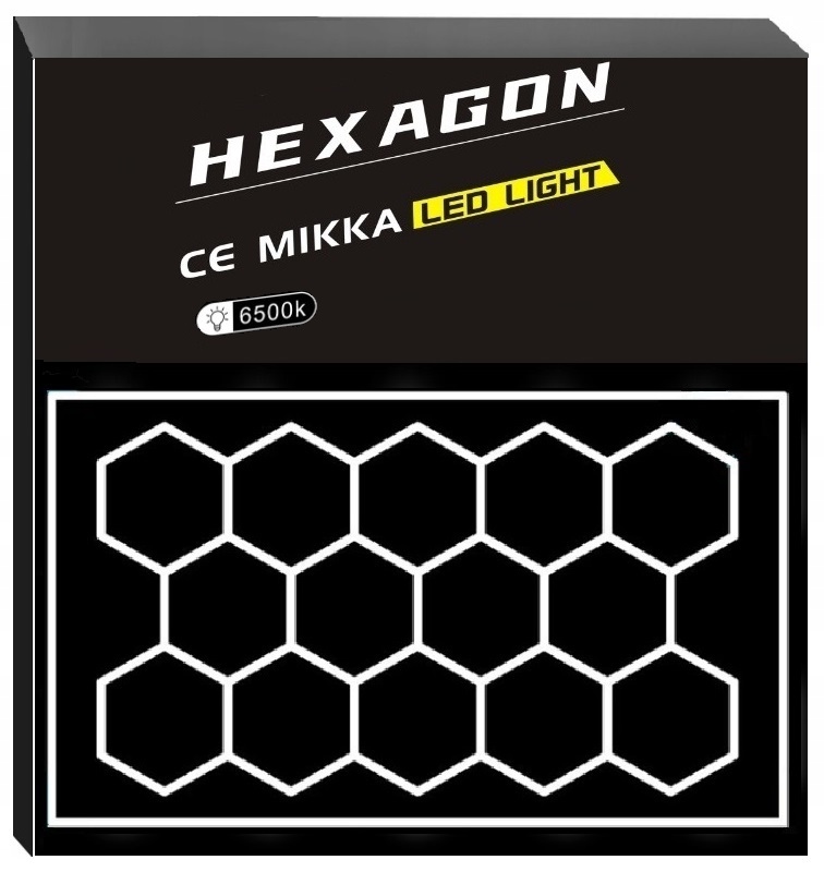 Panel Lampa Led Mikka Hexagon 531x291 cm biały ramka Warsztat Garaż 672W