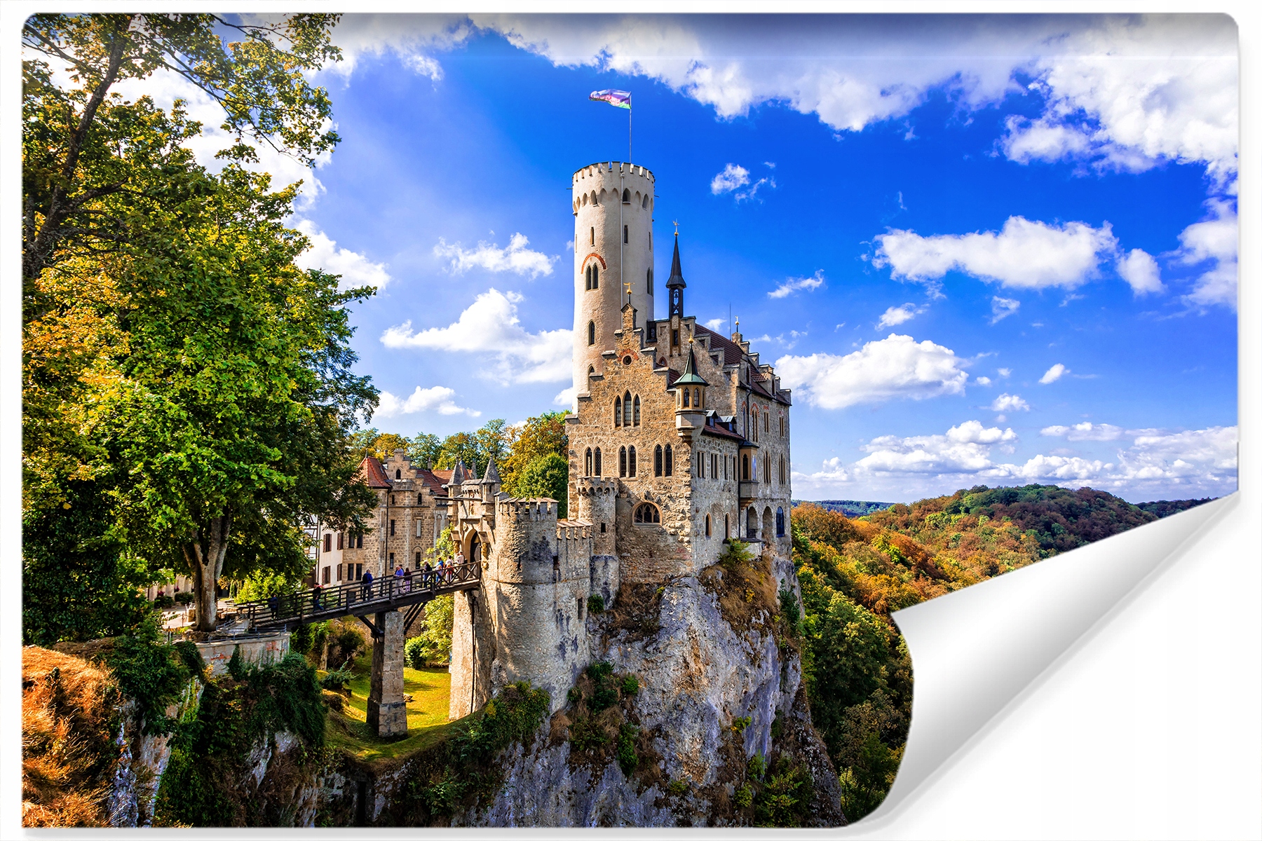 Fototapeta do obývacího pokoje Zámek Les Panorama 3D 400x280