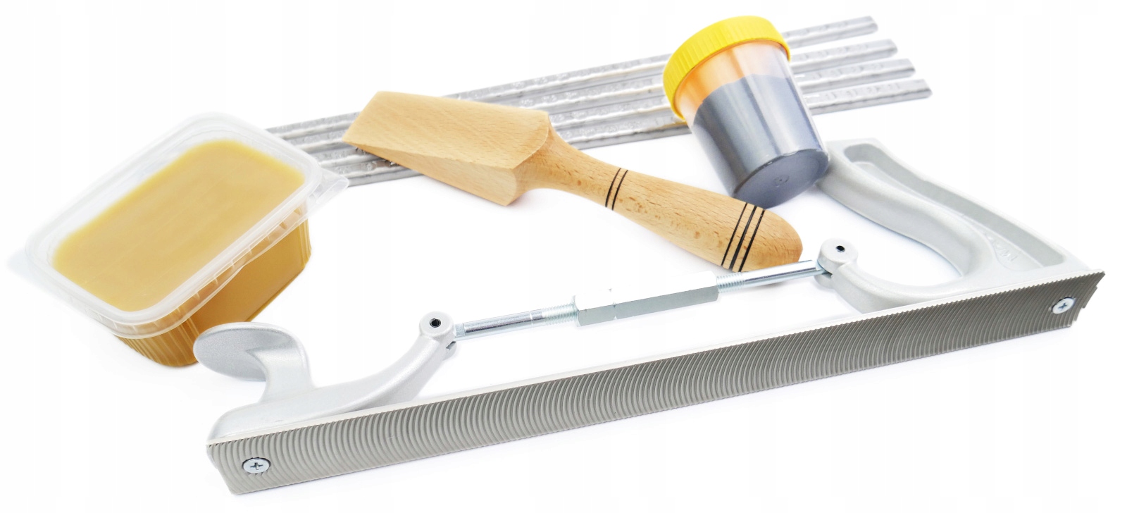 Sada na Cinovanie Cínová pasta Špachtľa Vosk Hebel Tarnik polkruhový dok