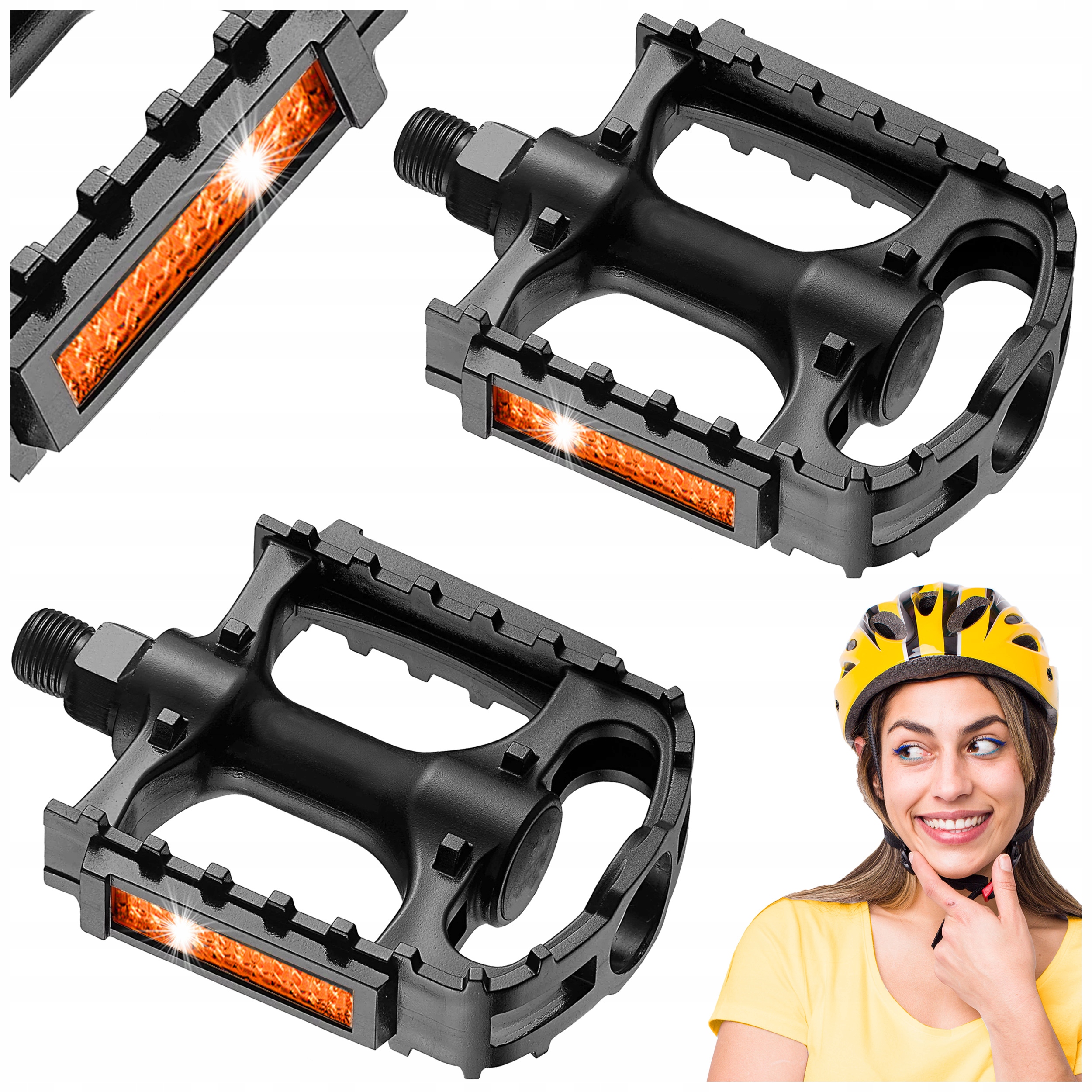 

Pedały Rowerowe Uniwersalne Odblaskowe Stalowa Oś