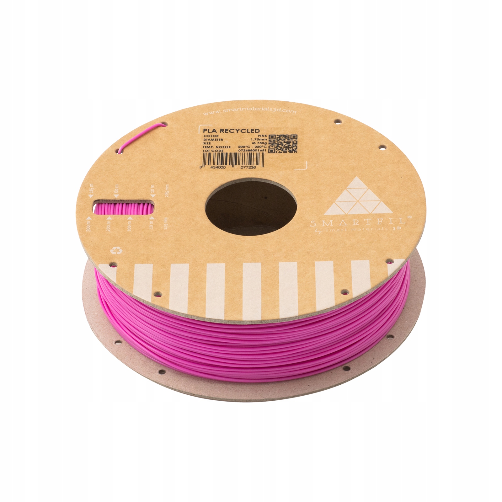 Filament Smartfil PLA RE 1,75mm Różowy/Pink 750g Kod producenta ECPLA0PK0A075