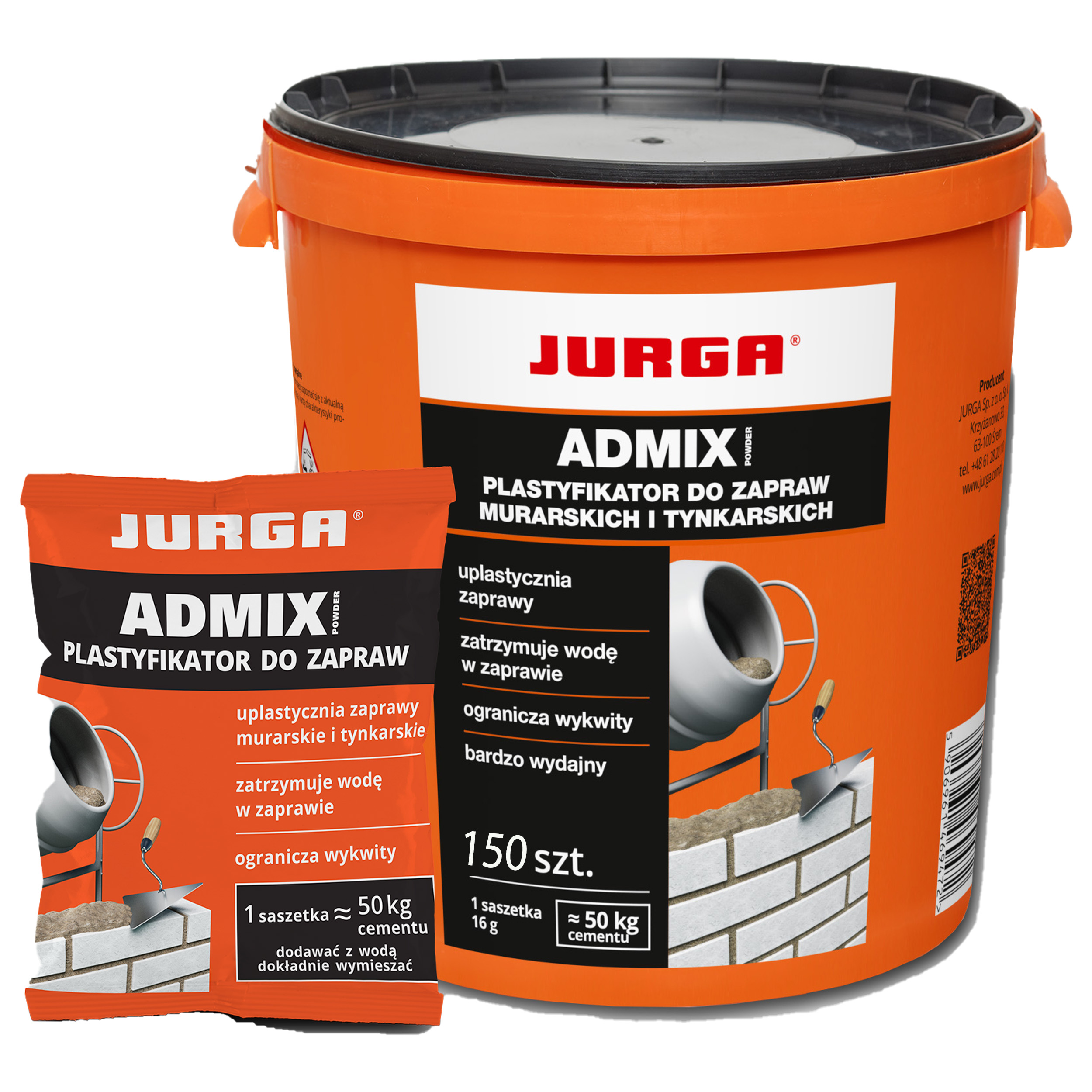 Plastyfikator do Betonu w Saszetkach 150szt Wiadro EAN (GTIN) 5906961469861