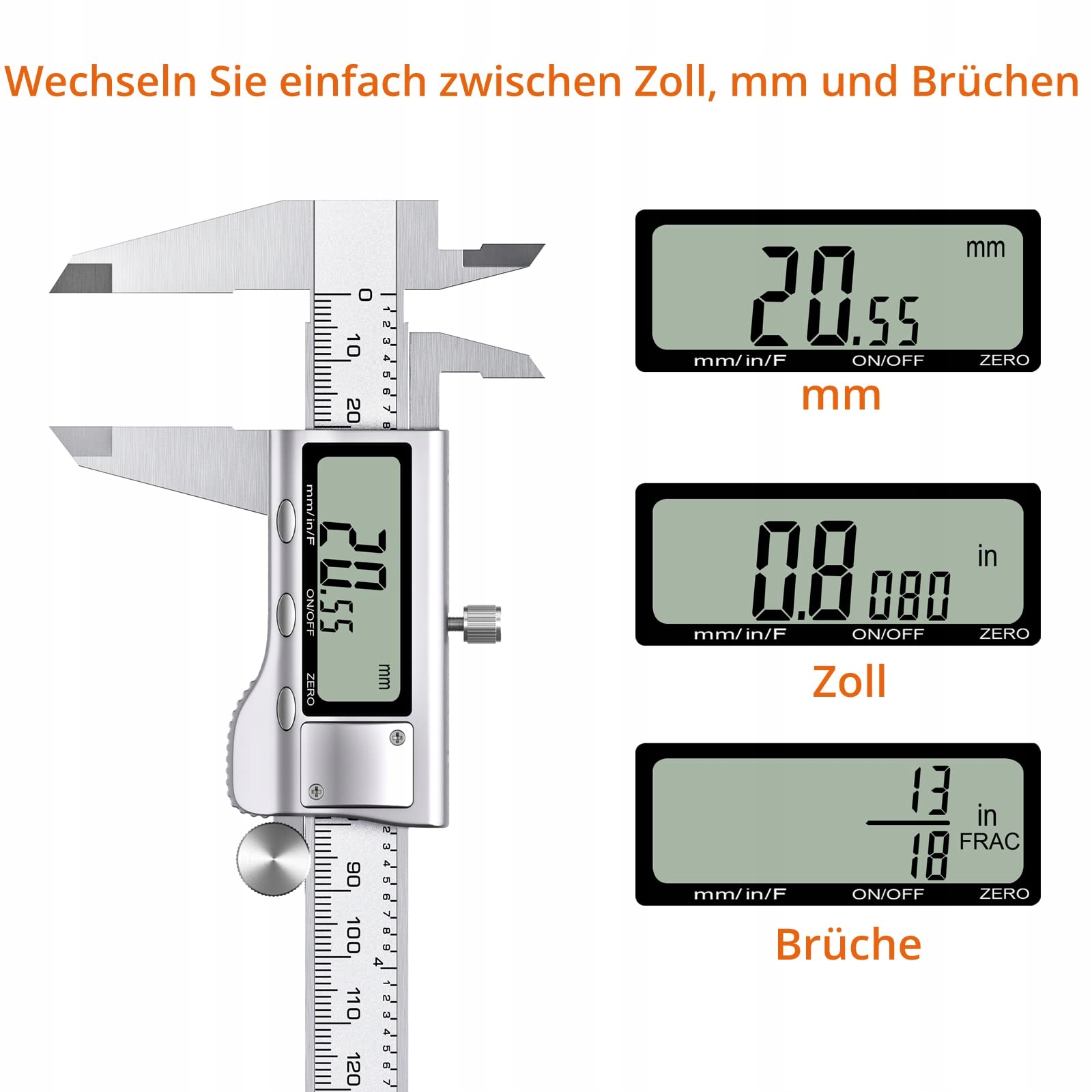 PROSTER Cyfrowa Suwmiarka 150mm 6 Cal Elektroniczna Stalowa Miernik — miniatura 2